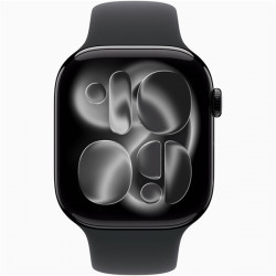 Apple Watch S11 GPS-es (46mm) kozmoszfekete alumínium tok, fekete M/L sportszíjas okosóra