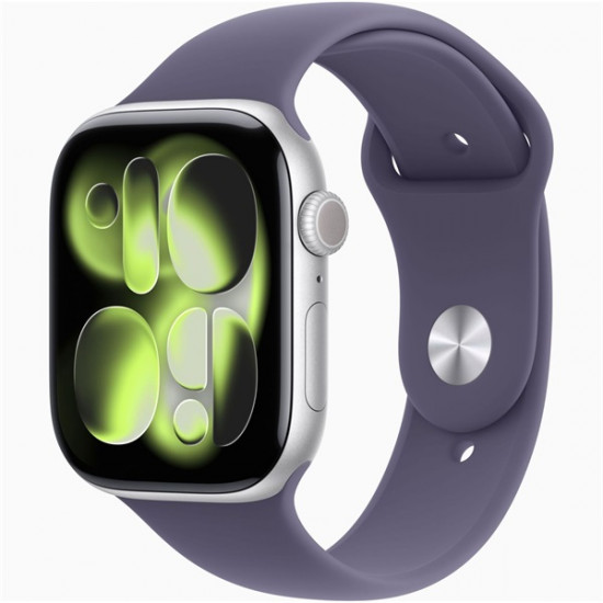 Apple Watch S11 GPS-es (46mm) ezüst alumínium tok, ködös lila M/L sportszíjas okosóra Apple Watch S11 GPS-es (46mm) ezüst alumínium tok, ködös lila M/L sportszíjas okosóra