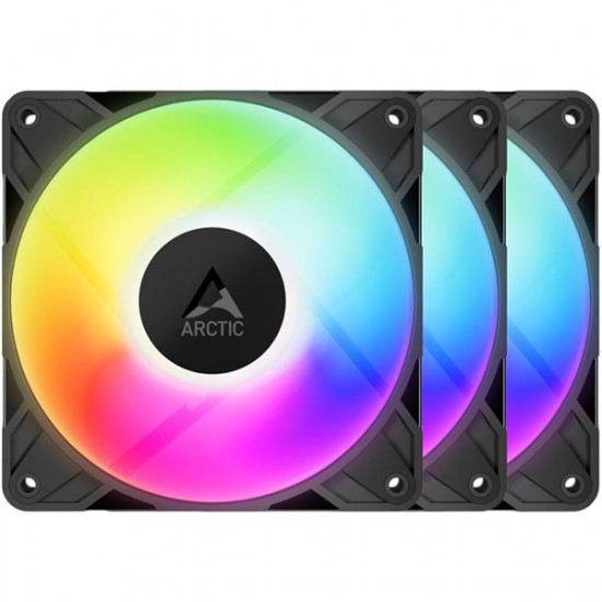ARCTIC COOLING Rendszerhűtő Ventilátor P12 Pro A-RGB PWM Fekete, 12cm (3-PACK)