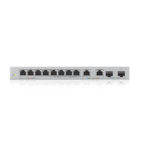 ZYXEL XGS1010-12-ZZ0102F Switch 8x1000Mbps + 2x2500Mbps + 2xSFP+ Nem Menedzselhető ZYXEL XGS1010-12-ZZ0102F Switch 8x1000Mbps + 2x2500Mbps + 2xSFP+ Nem Menedzselhető