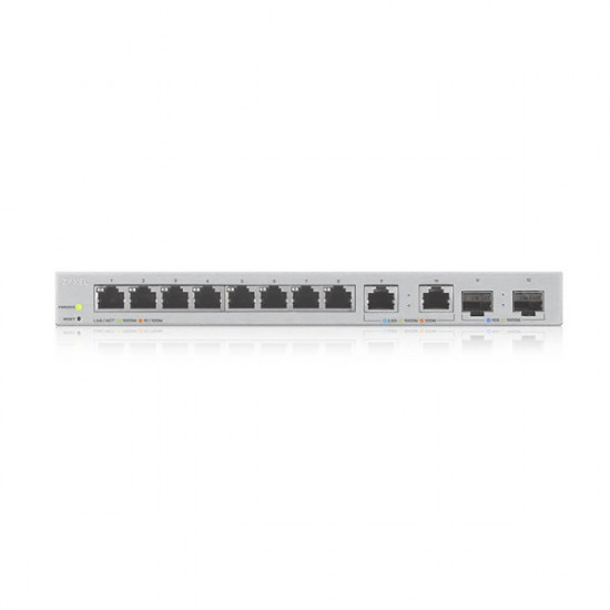 ZYXEL XGS1210-12-ZZ0102F Switch 8x1000Mbps + 2x2500Mbps + 2xSFP+ Web Menedzselhető