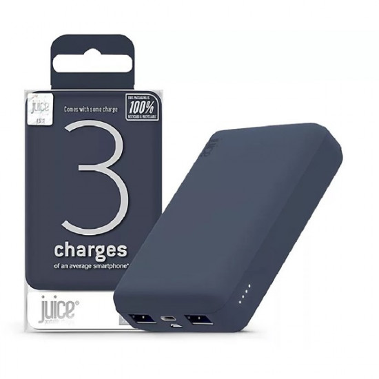 JUICE UNIVERZÁLIS HORDOZHATÓ, ASZTALI AKKUMULÁTOR TÖLTŐ - ECO 3 POWER BANK - 2XUSB +TYPE-C - 10.000 MAH - SÖTÉTKÉK (JU195089) JUICE UNIVERZÁLIS HORDOZHATÓ, ASZTALI AKKUMULÁTOR TÖLTŐ - ECO 3 POWER BANK - 2XUSB +TYPE-C - 10.000 MAH - SÖTÉTKÉK (JU195089)