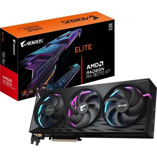 Gigabyte Radeon RX 9070 XT 16GD AORUS ELITE 16G videokártya Gigabyte Radeon RX 9070 XT 16GD AORUS ELITE 16G videokártya