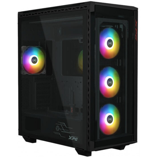 ADATA XPG Battlecruiser II, 4x120mm RGB ventilátor, Tápegység nélkül, üvegfalú, fekete Ház E-ATX ADATA XPG Battlecruiser II, 4x120mm RGB ventilátor, Tápegység nélkül, üvegfalú, fekete Ház E-ATX