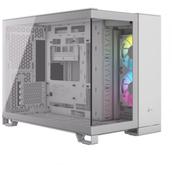 CORSAIR iCUE LINK 2500X RGB Dual Chamber, 2xRX120 RGB Ventilátor, Tápegység nélkül, Edzett Üveg, fehér Ház CORSAIR iCUE LINK 2500X RGB Dual Chamber, 2xRX120 RGB Ventilátor, Tápegység nélkül, Edzett Üveg, fehér Ház