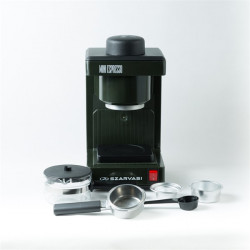 Szarvasi SZV-612/3 Mini presszókávéfőző, olajzöld, 800W,  2 / 6 személyes kivitel, üveg kiöntő edény, zárócsavar