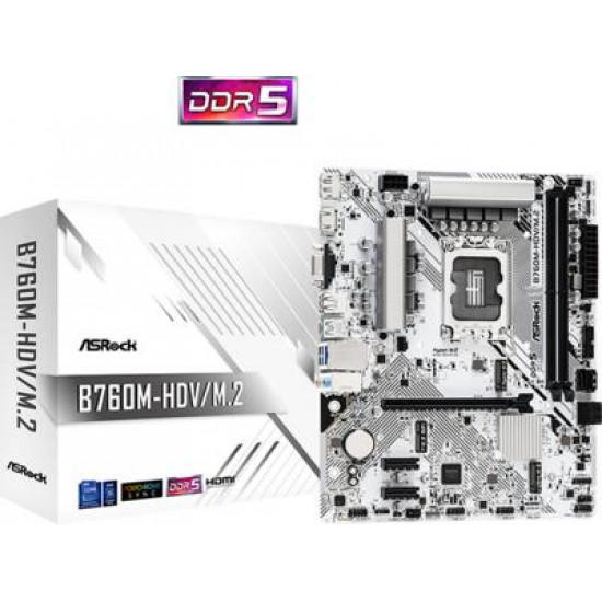 ASROCK Alaplap S1700 B760M-HDV/M.2 INTEL B760, mATX ASROCK Alaplap S1700 B760M-HDV/M.2 INTEL B760, mATX