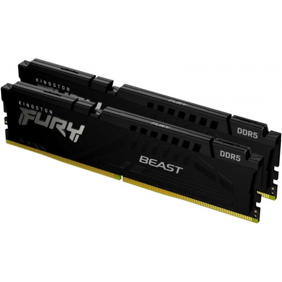 KINGSTON FURY Memória DDR5 64GB 6000MT/s CL30 DIMM (Kit of 2) Beast Black XMP KINGSTON FURY Memória DDR5 64GB 6000MT/s CL30 DIMM (Kit of 2) Beast Black XMP