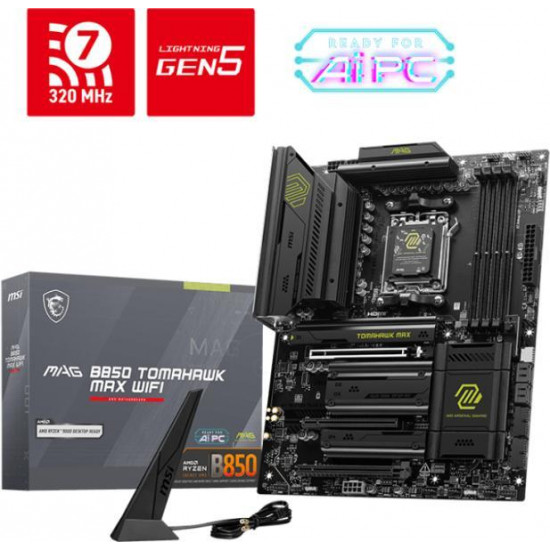 MSI MAG B850 TOMAHAWK WIFI AMD B850, ATX Alaplap AM5 MSI MAG B850 TOMAHAWK WIFI AMD B850, ATX Alaplap AM5