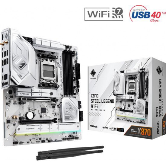 ASROCK X870 STEEL LEGEND WIFI AMD X870, ATX Alaplap AM5 ASROCK X870 STEEL LEGEND WIFI AMD X870, ATX Alaplap AM5