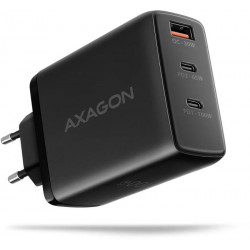 AXAGON ACU-DPQ100 3x port (USB + dual USB-C), PD3.0/QC4+/PPS/Apple 100W fekete GaN töltő