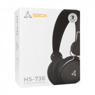 Sbox HS-736B mikrofonos fejhallgató fekete