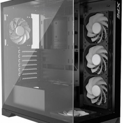 ADATA XPG Invader X, 5x120mm RGB ventilátor, Tápegység nélkül, üvegfalú, fekete Ház Midi ATX