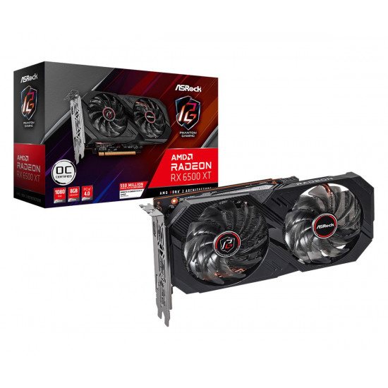 Asrock RX 6500 XT 8GD5 Phantom Gaming OC videokártya Asrock RX 6500 XT 8GD5 Phantom Gaming OC videokártya