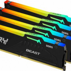 KINGSTON FURY 128GB 5200MT/s CL40 DIMM (Kit of 4) Beast RGB XMP Memória DDR5