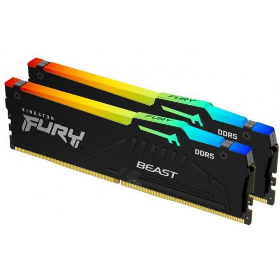 KINGSTON FURY 64GB 6400MT/s CL32 DIMM (Kit of 2) Beast RGB EXPO Memória DDR5