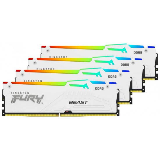 KINGSTON FURY 128GB 5600MT/s CL40 DIMM (Kit of 4) Beast White RGB XMP Memória DDR5