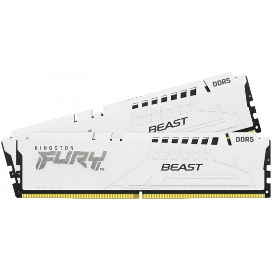 KINGSTON FURY 32GB 6000MT/s CL36 DIMM (Kit of 2) Beast White EXPO Memória DDR5 KINGSTON FURY 32GB 6000MT/s CL36 DIMM (Kit of 2) Beast White EXPO Memória DDR5