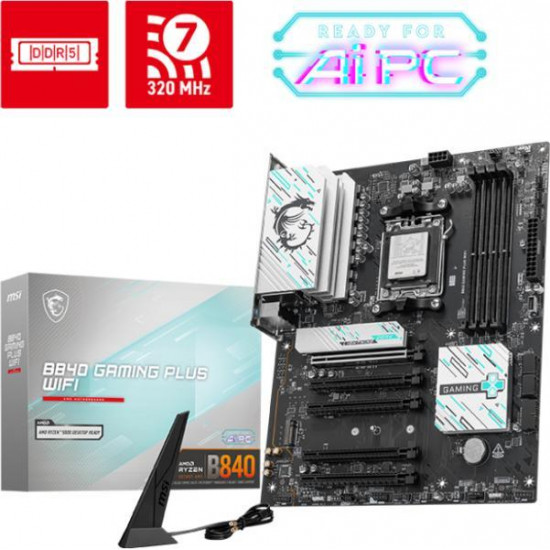 MSI B840 GAMING PLUS WIFI AMD B840, ATX Alaplap AM5 MSI B840 GAMING PLUS WIFI AMD B840, ATX Alaplap AM5