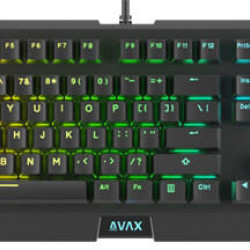 AVAX Vezetékes Billentyűzet FS01 USB, Fekete, Mechanikus, Brown Switch, HUN