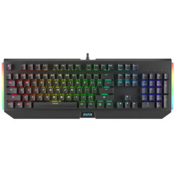 AVAX Vezetékes Billentyűzet FS01 USB, Fekete, Mechanikus, Brown Switch, HUN