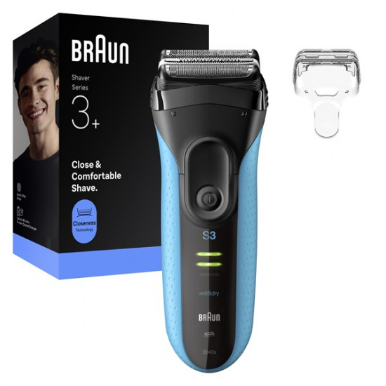 BRAUN Series 3 ProSkin 3040s tölthető Wet&Dry elektromos borotva, kék