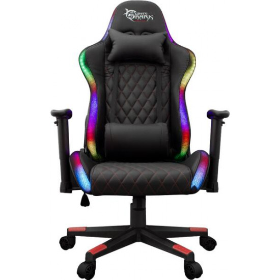 White Shark THUNDERBOLT RGB gamer szék fekete/piros varrás White Shark THUNDERBOLT RGB gamer szék fekete/piros varrás