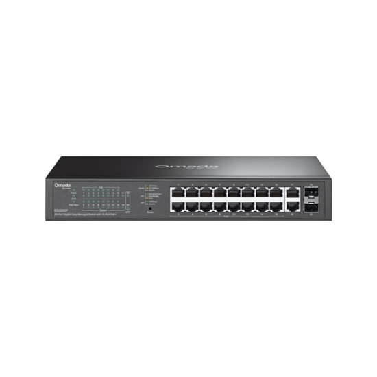 TP-LINK ES220GP Switch 20x1000Mbps(16xPOE+) + 2xSFP Fémházas Easy Smart (Omada)