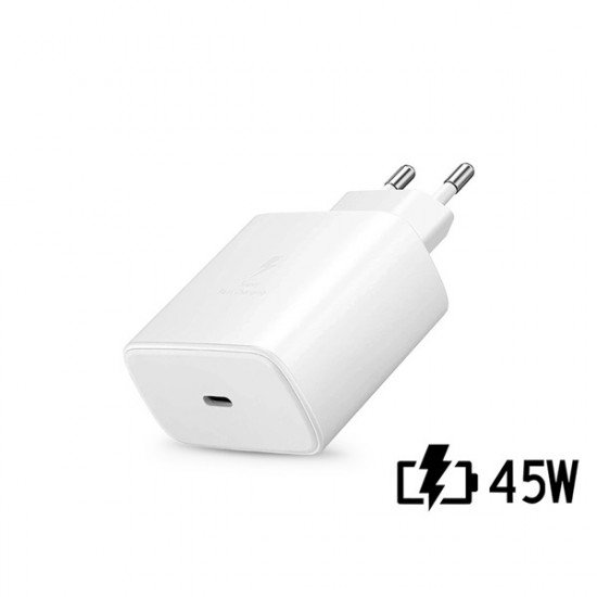 Samsung gyári USB hálózati töltő adapter TypeC bemenet 45W EPTA845EWE PD.3.0 Super Fast Charging fehér ECO csom Samsung gyári USB hálózati töltő adapter TypeC bemenet 45W EPTA845EWE PD.3.0 Super Fast Charging fehér ECO csom