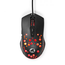 Nedis GMWD410BK gamer egér, 800 / 1200 / 2400 / 3200 / 4800 / 7200 dpi  | Gombok száma: 7 | Programozható gombok, RGB