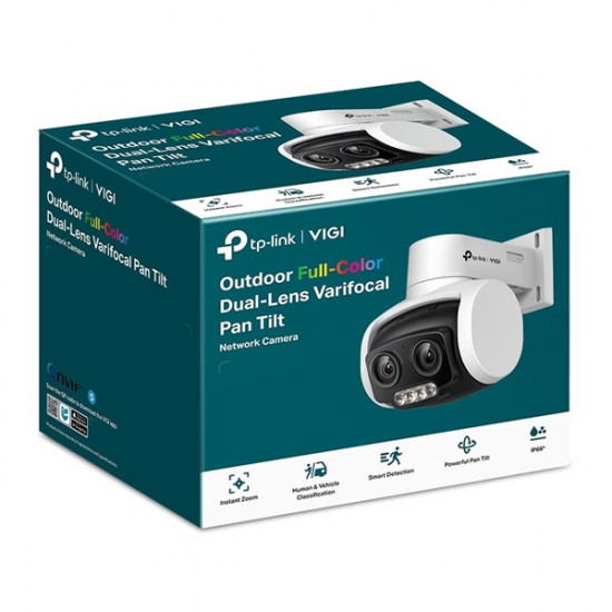 TP-Link VIGI C540V /Kültéri/2x4MP/4-12mm MixedZoom/IR/LED30m/FullColor/Smart/Instant Zoom/ duál-lencsés IP PT kamera
