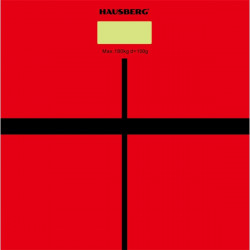 Hausberg HB-6003RS üveg fürdőszobai mérleg piros