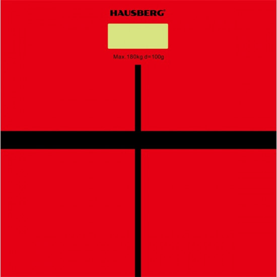 Hausberg HB-6003RS üveg fürdőszobai mérleg piros