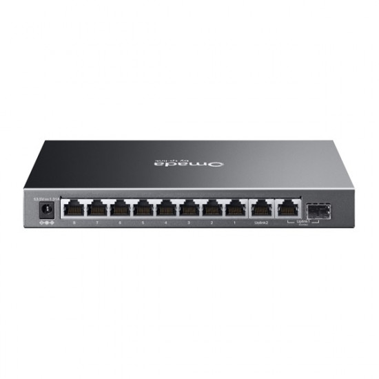 TP-LINK ES210GP Switch 9x1000Mbps (8xPOE+) +1xGigabit SFP kombó Fémházas Easy Smart (Omada)