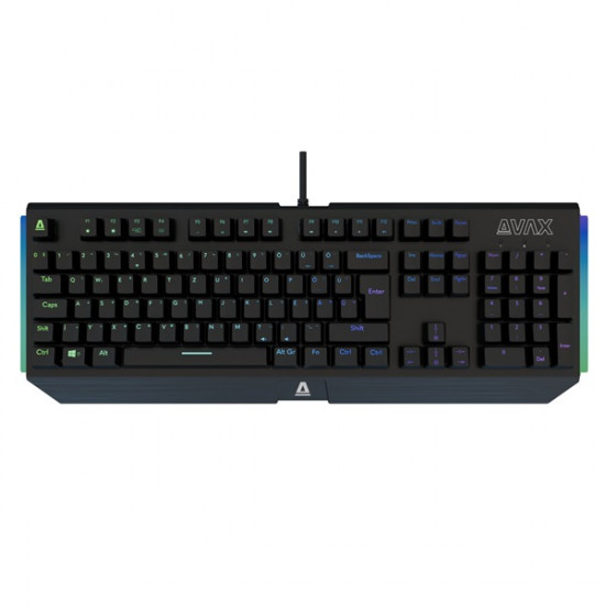 AVAX Vezetékes Billentyűzet FS01 USB, Fekete, Mechanikus, Red Switch, HUN