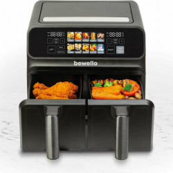 KE-Bewello XXL dupla kosaras Olaj nélküli fritőz - Airfryer  4+4 L