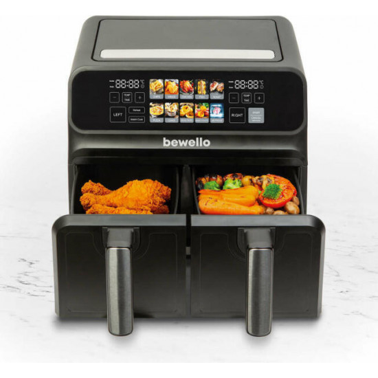 KE-Bewello XXL dupla kosaras Olaj nélküli fritőz - Airfryer  4+4 L
