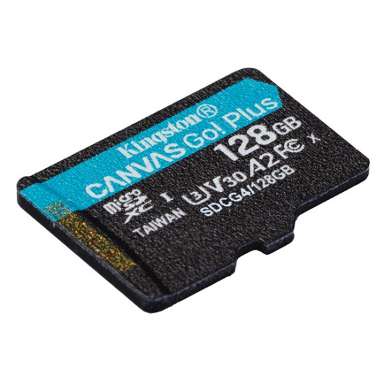 KINGSTON Canvas Go Plus 128GB MicroSDXC Gen4 200R A2 U3 V30 Memóriakártya Adapter nélkül