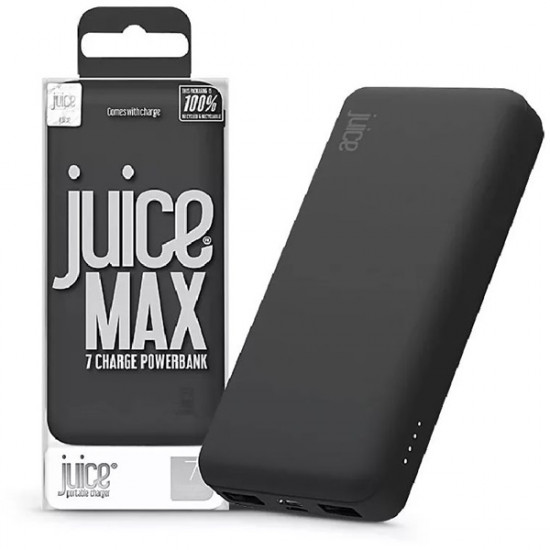 JUICE UNIVERZÁLIS HORDOZHATÓ, ASZTALI AKKUMULÁTOR TÖLTŐ - ECO MAX POWER BANK - 2XUSB +TYPE-C - 20.000 MAH - FEKETE