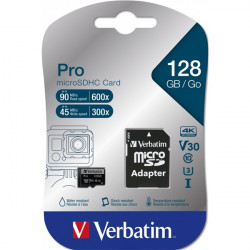 Verbatim 128GB Pro UHS-3 Class 10 micro memóriakártya + adapter