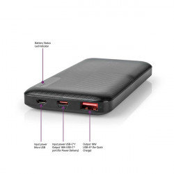 NAV - Nedis PowerBank 10000mAh Fast Charge - fekete UPBKPD10000BK