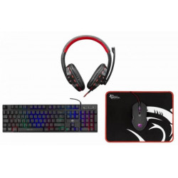 WHITE SHARK COMANCHE-3 gamer combo billetyűzet (magyar) + egér + fejhallgató + egérpad