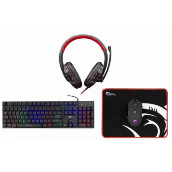 WHITE SHARK COMANCHE-3 gamer combo billetyűzet (magyar) + egér + fejhallgató + egérpad