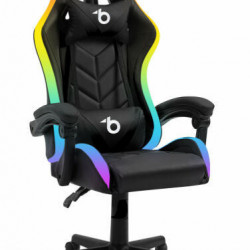 KE -  Delight BMD1115BK LED-es Gamer szék fekete-fehér RGB