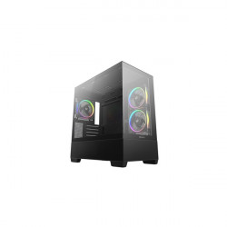 DEEPCOOL CG380 3F, Tápegység nélkül, Fekete, Üvegfalú Ház Micro ATX