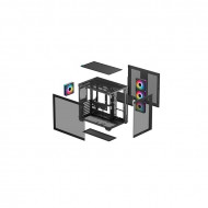 DEEPCOOL CG530 4F, Tápegység nélkül, Fekete, Üvegfalú Ház ATX