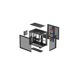 DEEPCOOL CG530 4F, Tápegység nélkül, Fekete, Üvegfalú Ház ATX