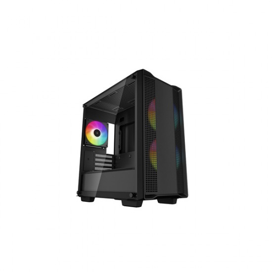 DEEPCOOL CC360 ARGB Tápegység nélkül, Fekete Üvegfalú Ház Micro ATX