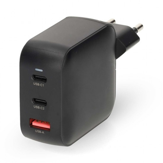 Nedis WGCHA100WBK töltő 100 W, GaN, PD3.0, QC 2,5 / 3,0 / 5,0 A, Kimenetek száma: 3, USB-A / 2x USB-C, fekete Nedis WGCHA100WBK töltő 100 W, GaN, PD3.0, QC 2,5 / 3,0 / 5,0 A, Kimenetek száma: 3, USB-A / 2x USB-C, fekete