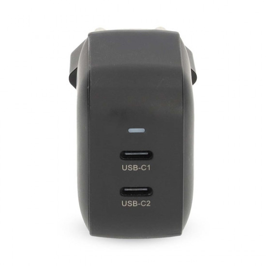 Nedis WGCHA45WBK töltő 45 W | GaN | PD3.0, Gyorstöltési funkció, 2,25 / 3,0 A, 2x USB-C, Automatikus feszültségválasztás Nedis WGCHA45WBK töltő 45 W | GaN | PD3.0, Gyorstöltési funkció, 2,25 / 3,0 A, 2x USB-C, Automatikus feszültségválasztás